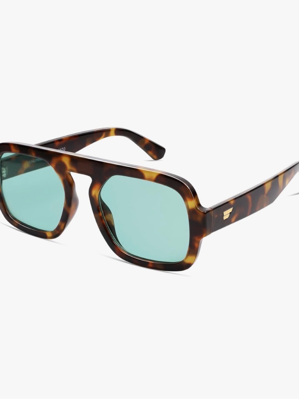 Vanlinker Oversized Tortoiseshell Sunglasses with Green Lenses